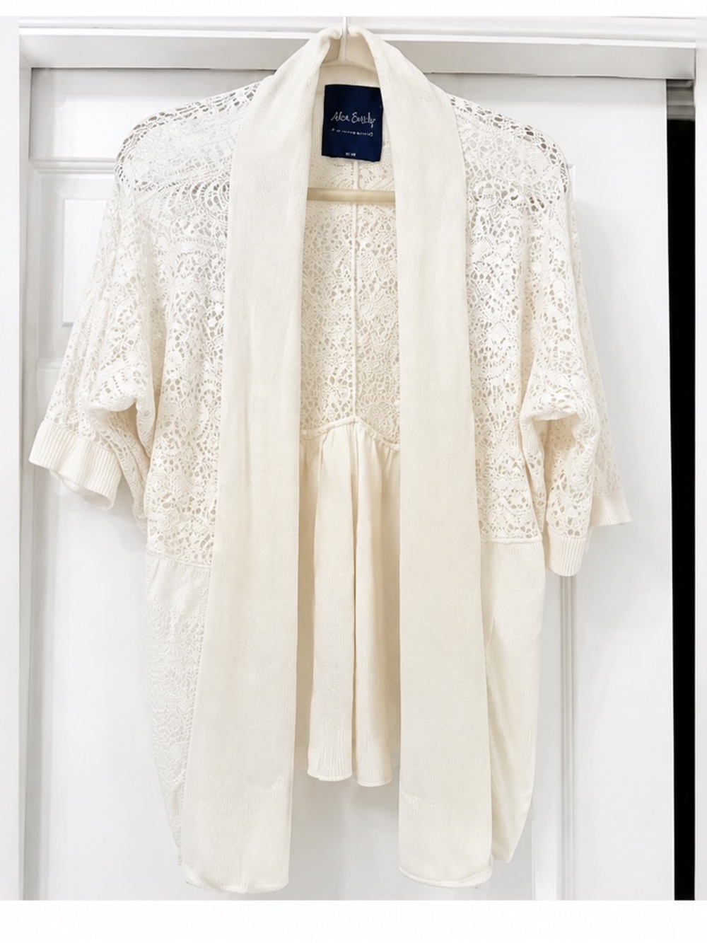 Absolutely Creative Worldwide Vintage Boho Knit Cardigan Cream Large Nordstrom - Picture 2 of 4